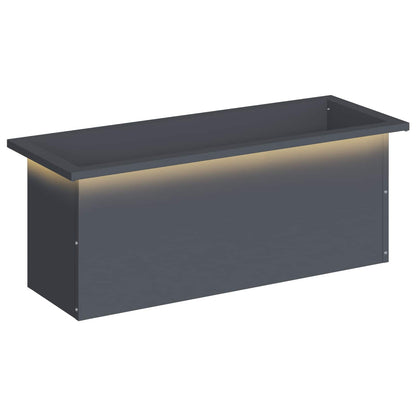 vidaXL Garden Planter with LED Antracite 30 x 80 x 30 cm Steel