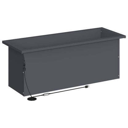 vidaXL Garden Planter with LED Antracite 30 x 80 x 30 cm Steel