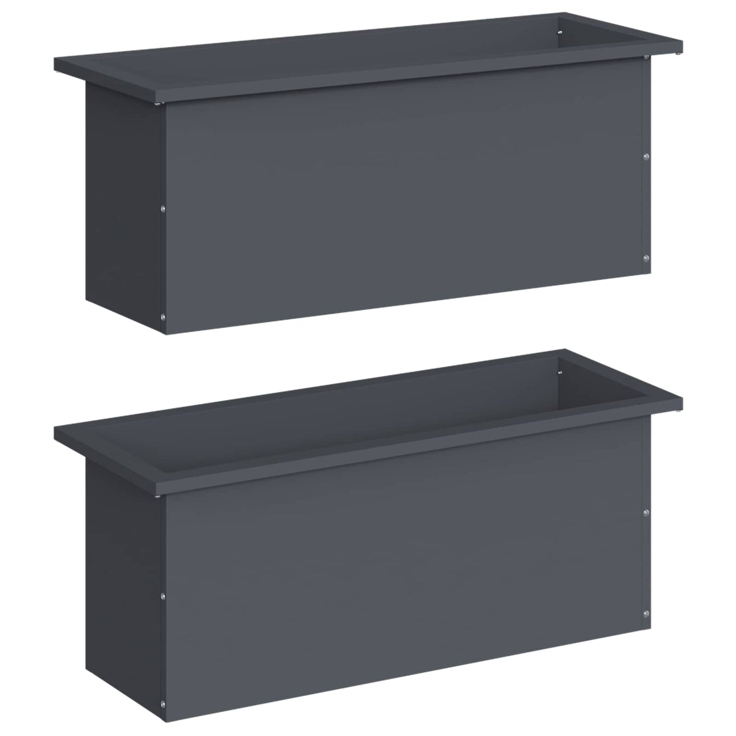 vidaXL Garden Planter with LED 2 pcs Antracite 30 x 80 x 30 cm Steel