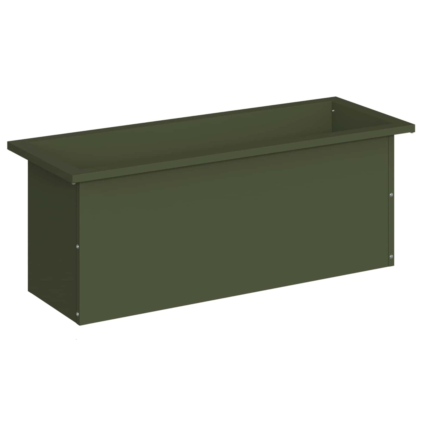 vidaXL Garden Planter with LED Olive Green 30 x 80 x 30 cm Steel