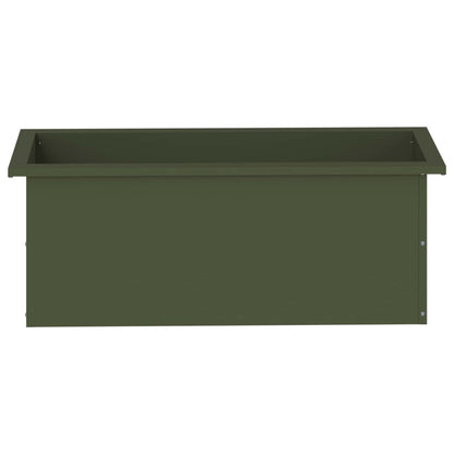 vidaXL Garden Planter with LED Olive Green 30 x 80 x 30 cm Steel