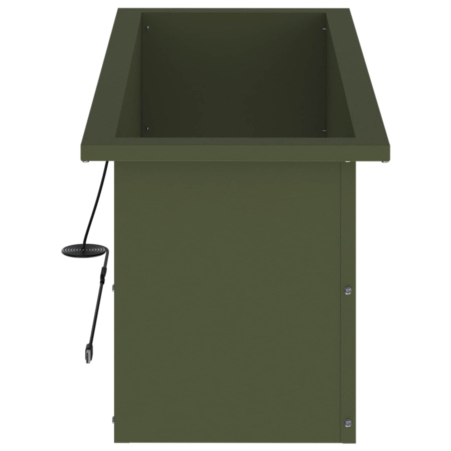 vidaXL Garden Planter with LED Olive Green 30 x 80 x 30 cm Steel