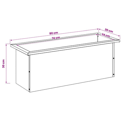 vidaXL Garden Planter with LED Olive Green 30 x 80 x 30 cm Steel