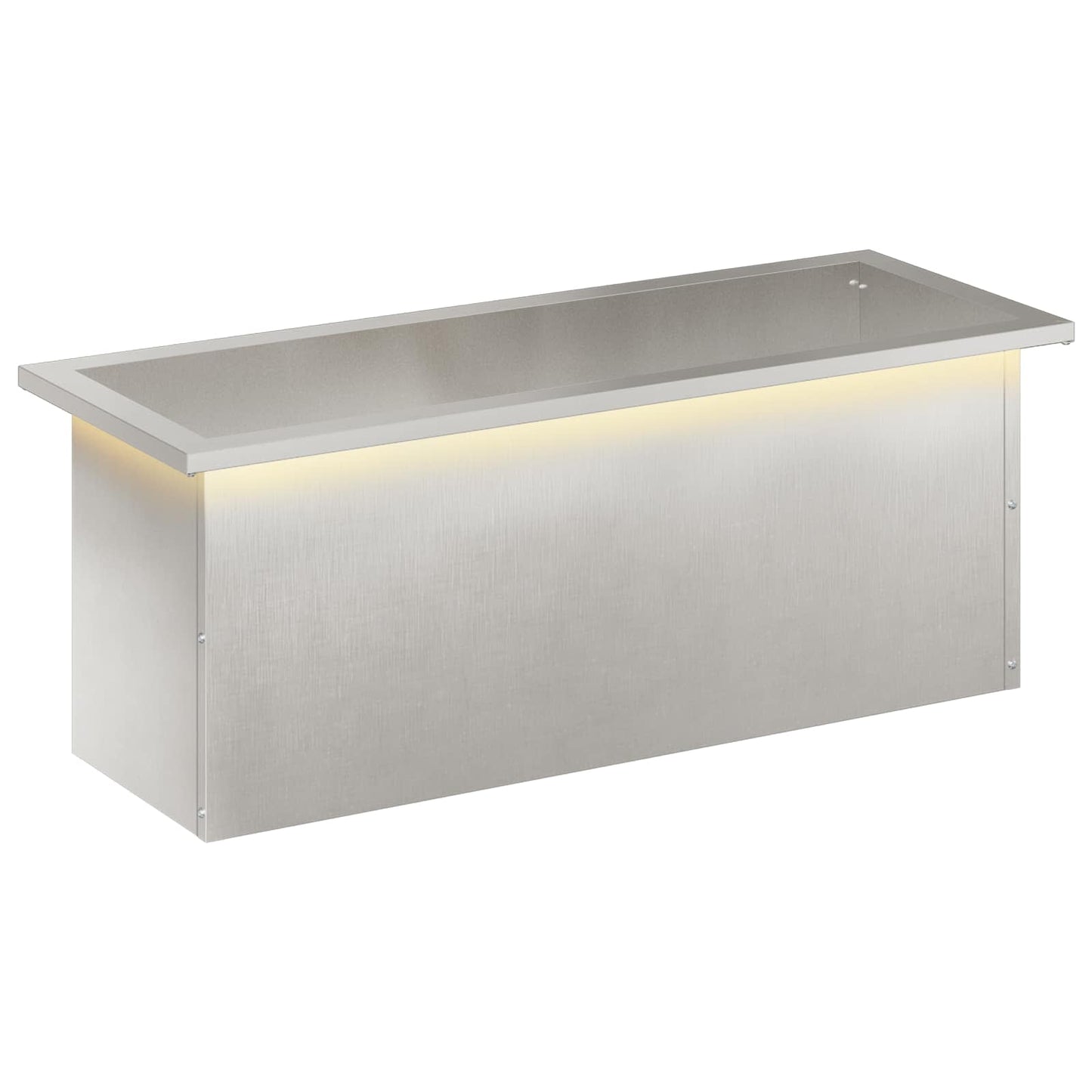 vidaXL Garden Planter with LED Silver 30 x 80 x 30 cm Stainless Steel