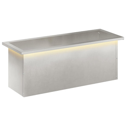 vidaXL Garden Planter with LED Silver 30 x 80 x 30 cm Stainless Steel