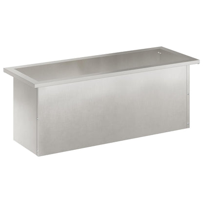 vidaXL Garden Planter with LED Silver 30 x 80 x 30 cm Stainless Steel