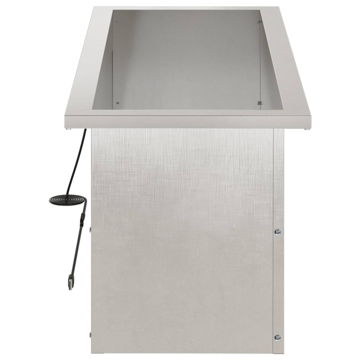 vidaXL Garden Planter with LED Silver 30 x 80 x 30 cm Stainless Steel