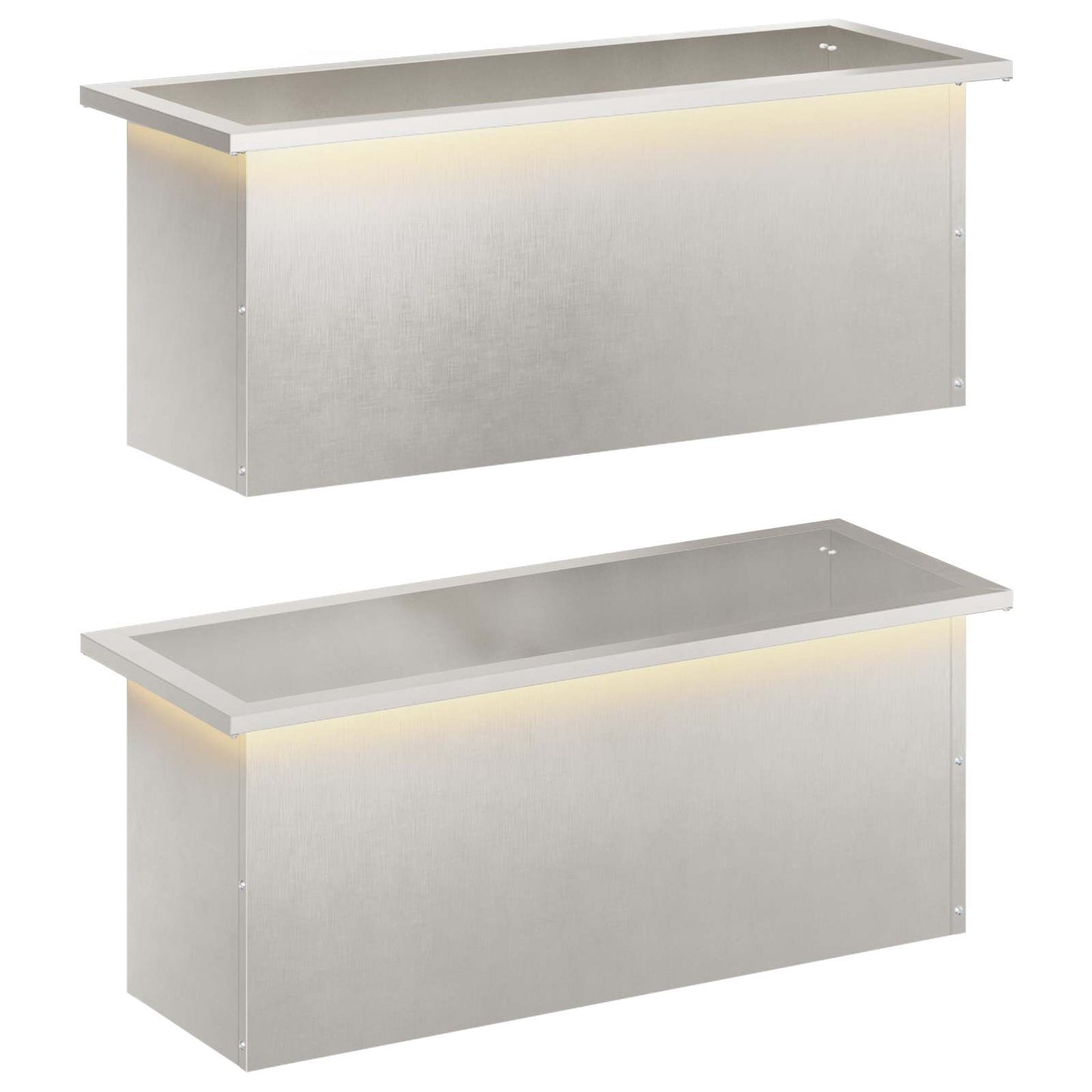 vidaXL Garden Planter with LED 2 pcs Silver 30 x 80 x 30 cm