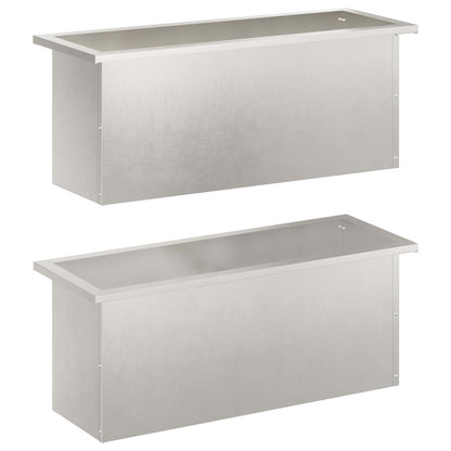 vidaXL Garden Planter with LED 2 pcs Silver 30 x 80 x 30 cm