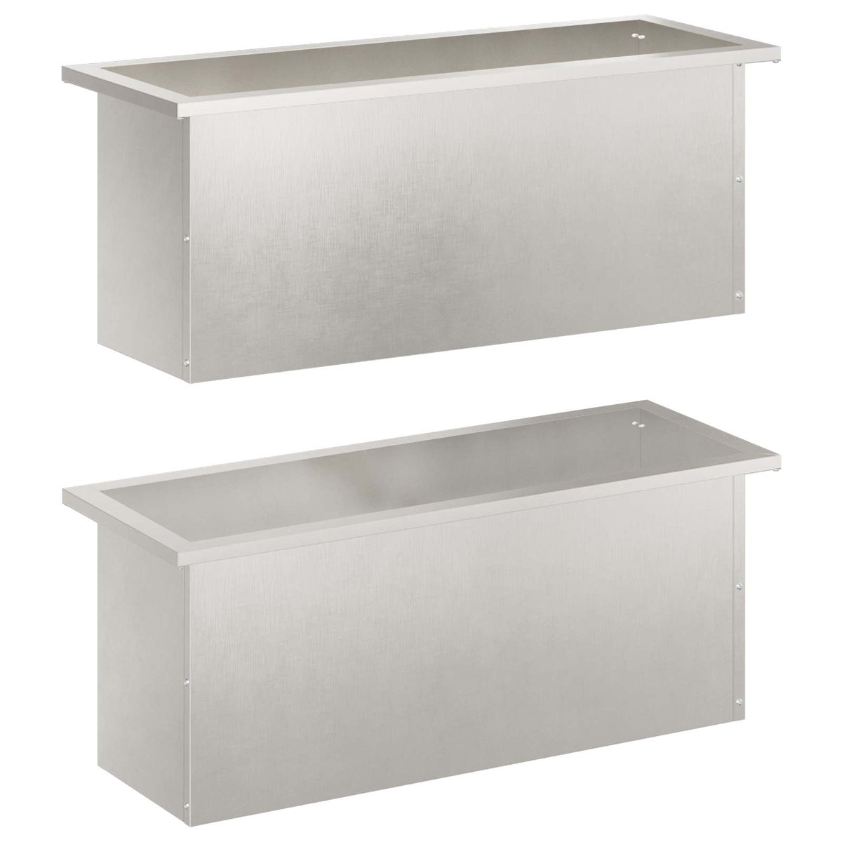 vidaXL Garden Planter with LED 2 pcs Silver 30 x 80 x 30 cm