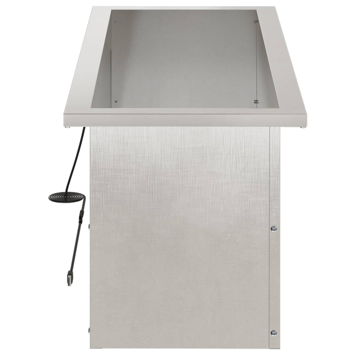 vidaXL Garden Planter with LED 2 pcs Silver 30 x 80 x 30 cm