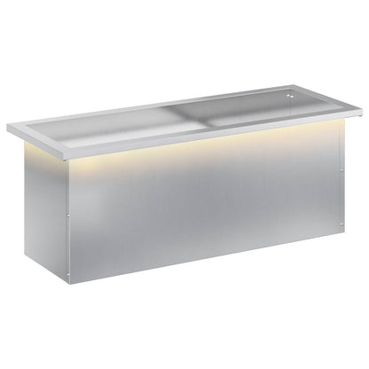 vidaXL Garden Planter with LED Silver 30 x 80 x 30 cm Galvanised Steel