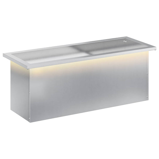 vidaXL Garden Planter with LED Silver 30 x 80 x 30 cm Galvanised Steel