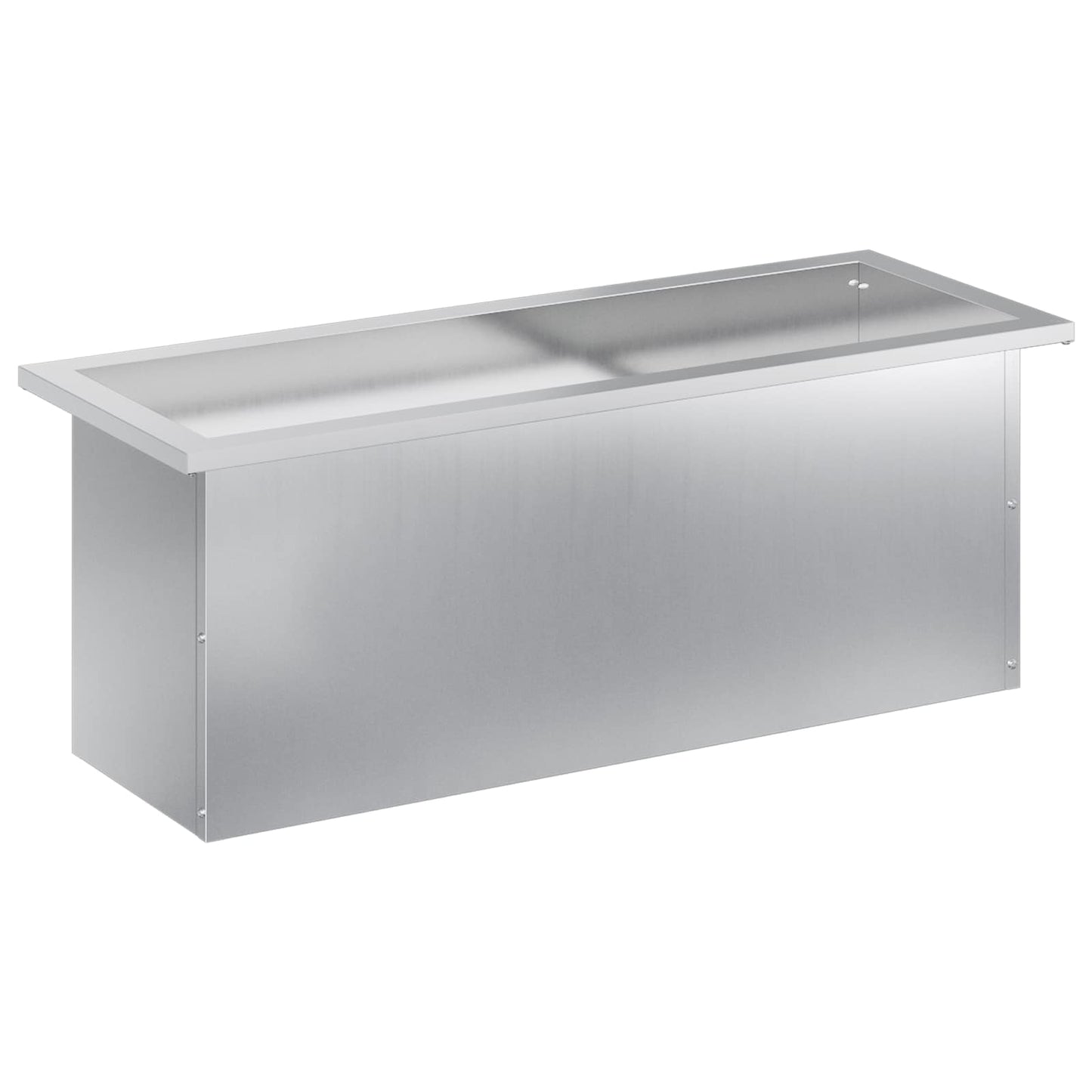 vidaXL Garden Planter with LED Silver 30 x 80 x 30 cm Galvanised Steel