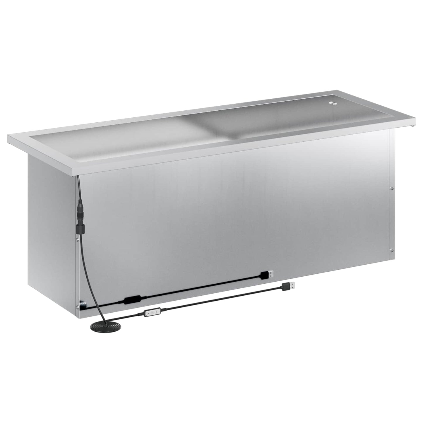 vidaXL Garden Planter with LED Silver 30 x 80 x 30 cm Galvanised Steel