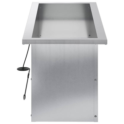 vidaXL Garden Planter with LED Silver 30 x 80 x 30 cm Galvanised Steel