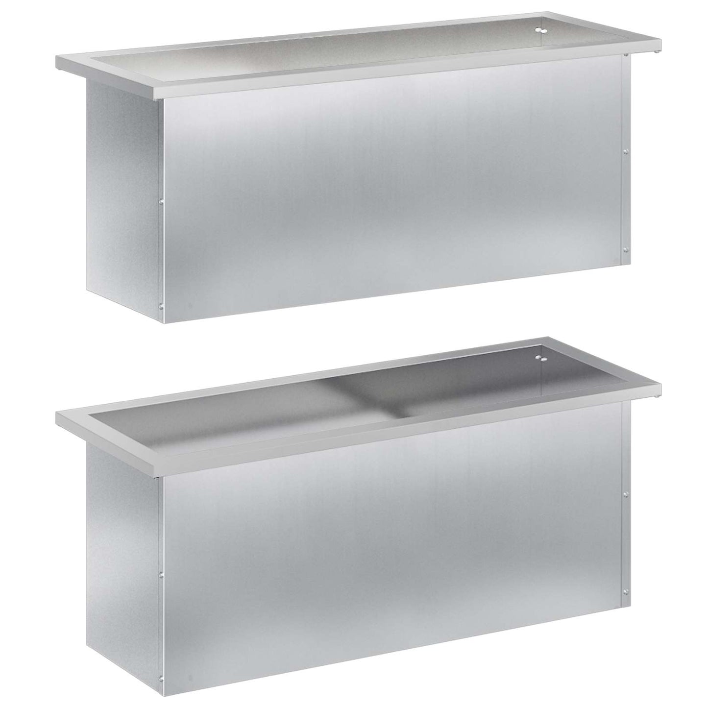vidaXL Garden Planter with LED 2 pcs Silver 30 x 80 x 30 cm