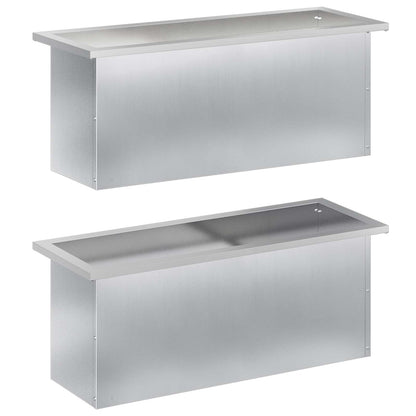 vidaXL Garden Planter with LED 2 pcs Silver 30 x 80 x 30 cm