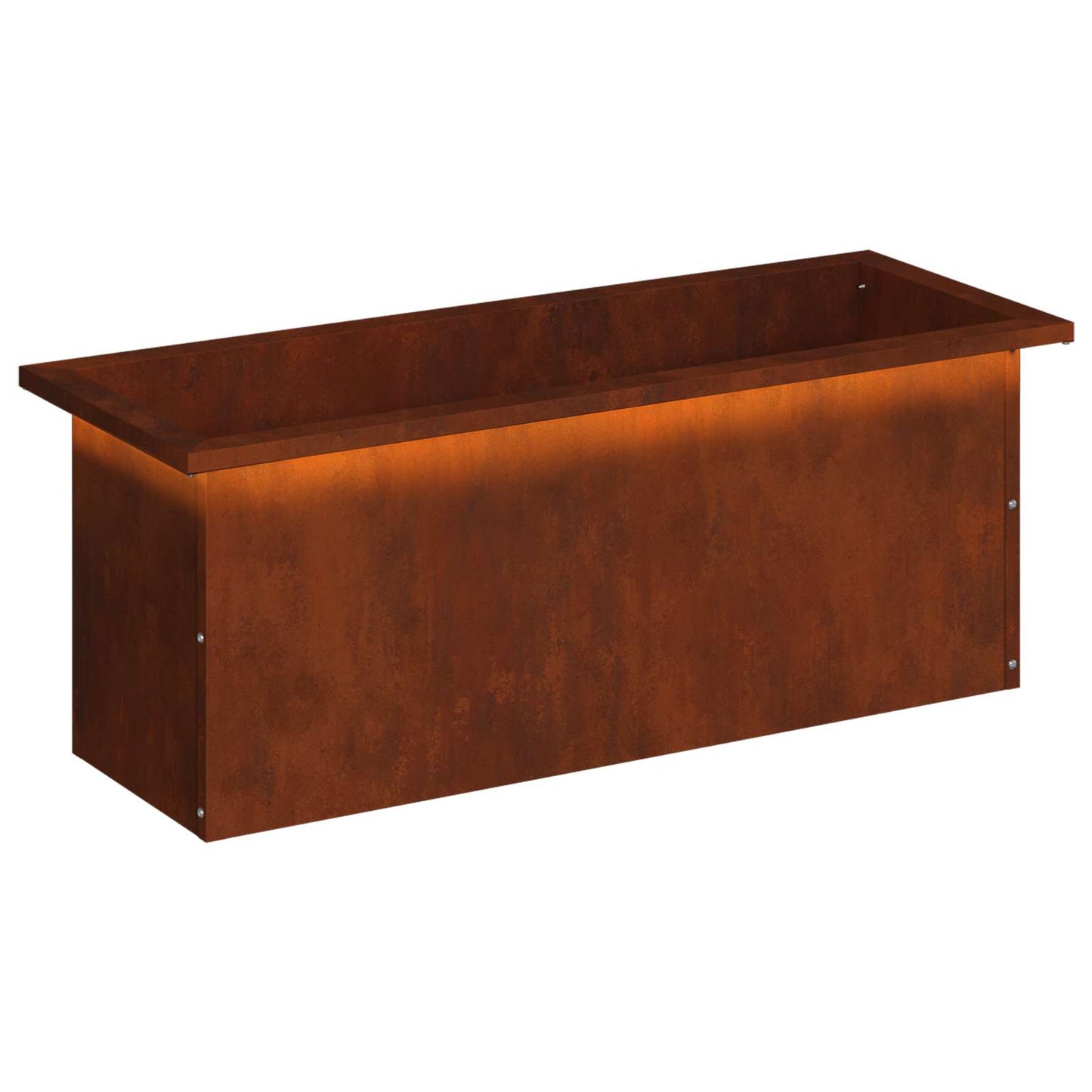 vidaXL Garden Planter with LED Rusty 30 x 80 x 30 cm Weathering Steel