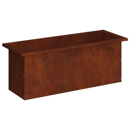 vidaXL Garden Planter with LED Rusty 30 x 80 x 30 cm Weathering Steel