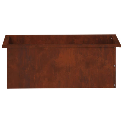 vidaXL Garden Planter with LED Rusty 30 x 80 x 30 cm Weathering Steel