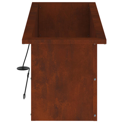 vidaXL Garden Planter with LED Rusty 30 x 80 x 30 cm Weathering Steel