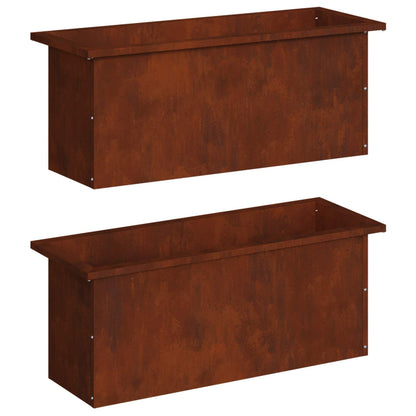 vidaXL Garden Planter with LED 2 pcs Rusty 30 x 80 x 30 cm