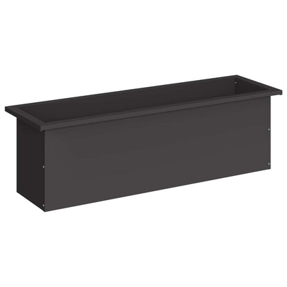 vidaXL Garden Planter with LED Black 30 x 100 x 30 cm Steel
