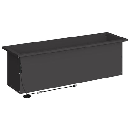 vidaXL Garden Planter with LED Black 30 x 100 x 30 cm Steel