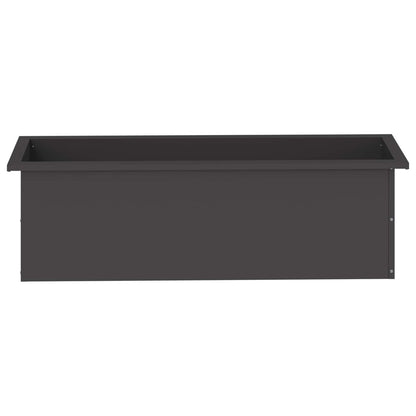 vidaXL Garden Planter with LED Black 30 x 100 x 30 cm Steel