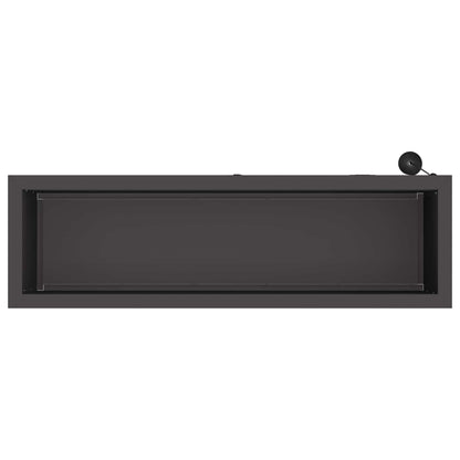 vidaXL Garden Planter with LED Black 30 x 100 x 30 cm Steel