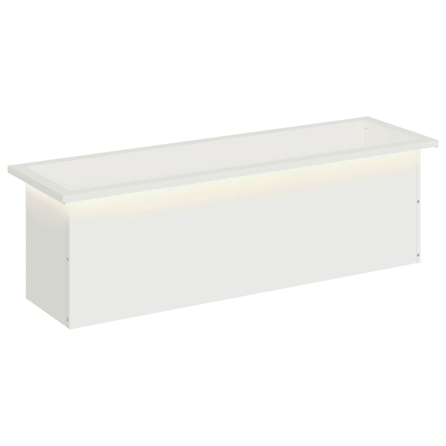 vidaXL Garden Planter with LED White 30 x 100 x 30 cm Steel