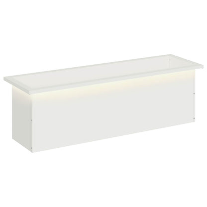 vidaXL Garden Planter with LED White 30 x 100 x 30 cm Steel