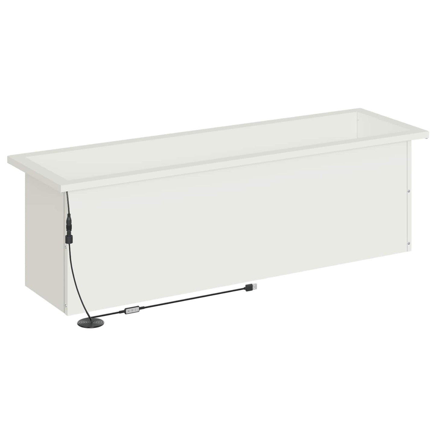 vidaXL Garden Planter with LED White 30 x 100 x 30 cm Steel