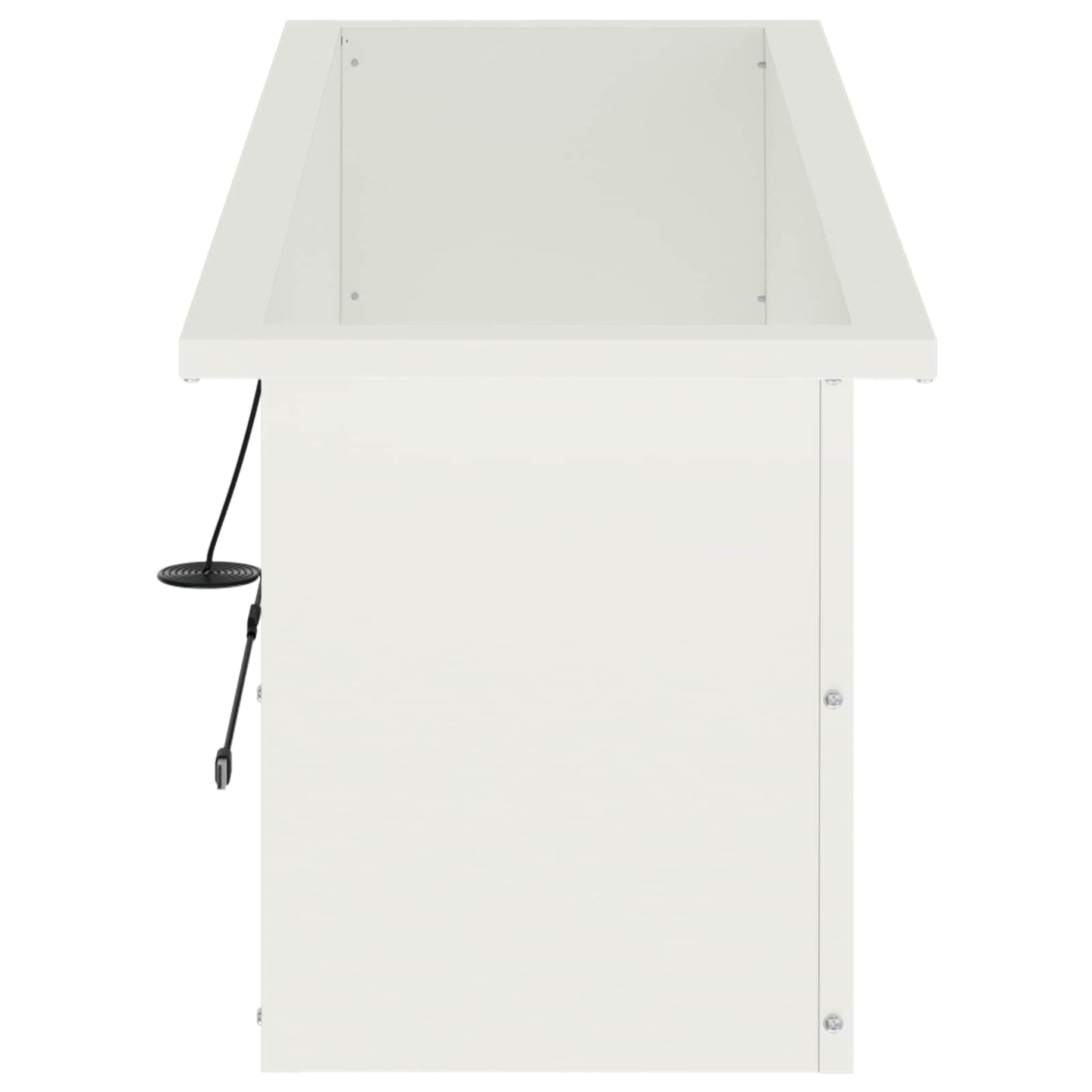 vidaXL Garden Planter with LED White 30 x 100 x 30 cm Steel