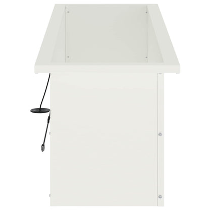 vidaXL Garden Planter with LED White 30 x 100 x 30 cm Steel