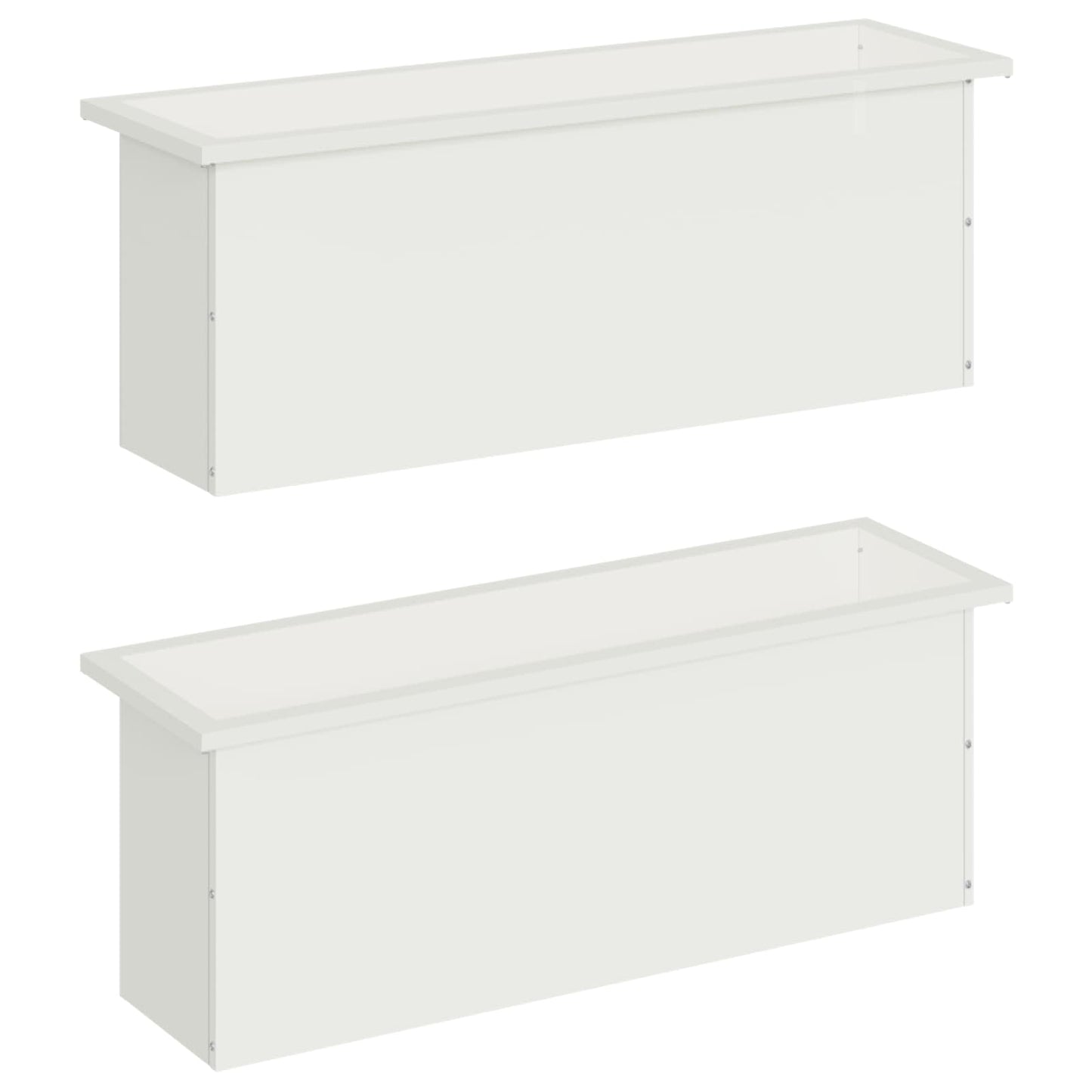 vidaXL Garden Planter with LED 2 pcs White 30 x 100 x 30 cm Steel