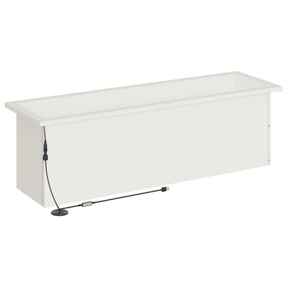 vidaXL Garden Planter with LED 2 pcs White 30 x 100 x 30 cm Steel