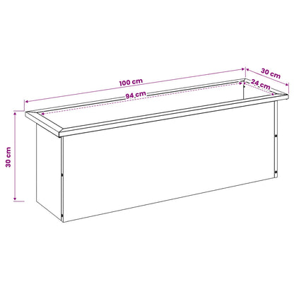 vidaXL Garden Planter with LED 2 pcs White 30 x 100 x 30 cm Steel