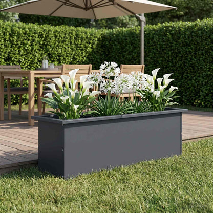 vidaXL Garden Planter with LED Antracite 30 x 100 x 30 cm Steel
