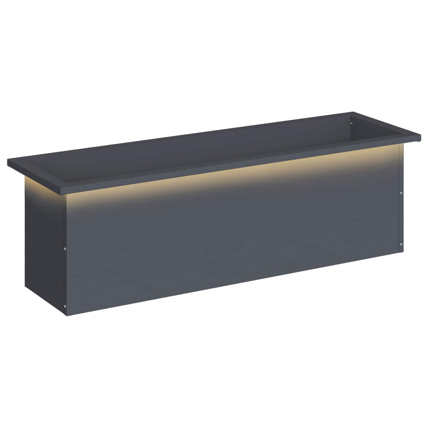 vidaXL Garden Planter with LED Antracite 30 x 100 x 30 cm Steel