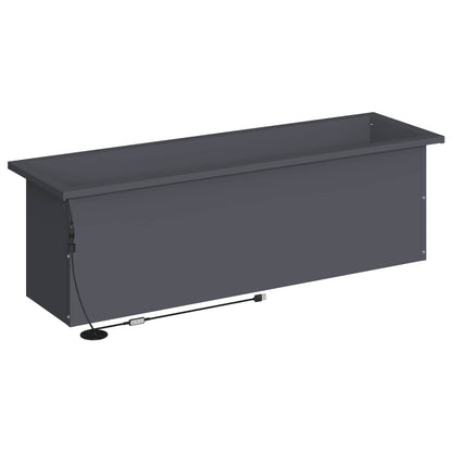 vidaXL Garden Planter with LED 2 pcs Antracite 30 x 100 x 30 cm Steel