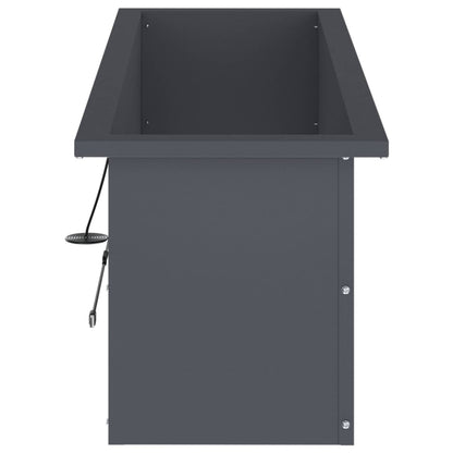 vidaXL Garden Planter with LED 2 pcs Antracite 30 x 100 x 30 cm Steel