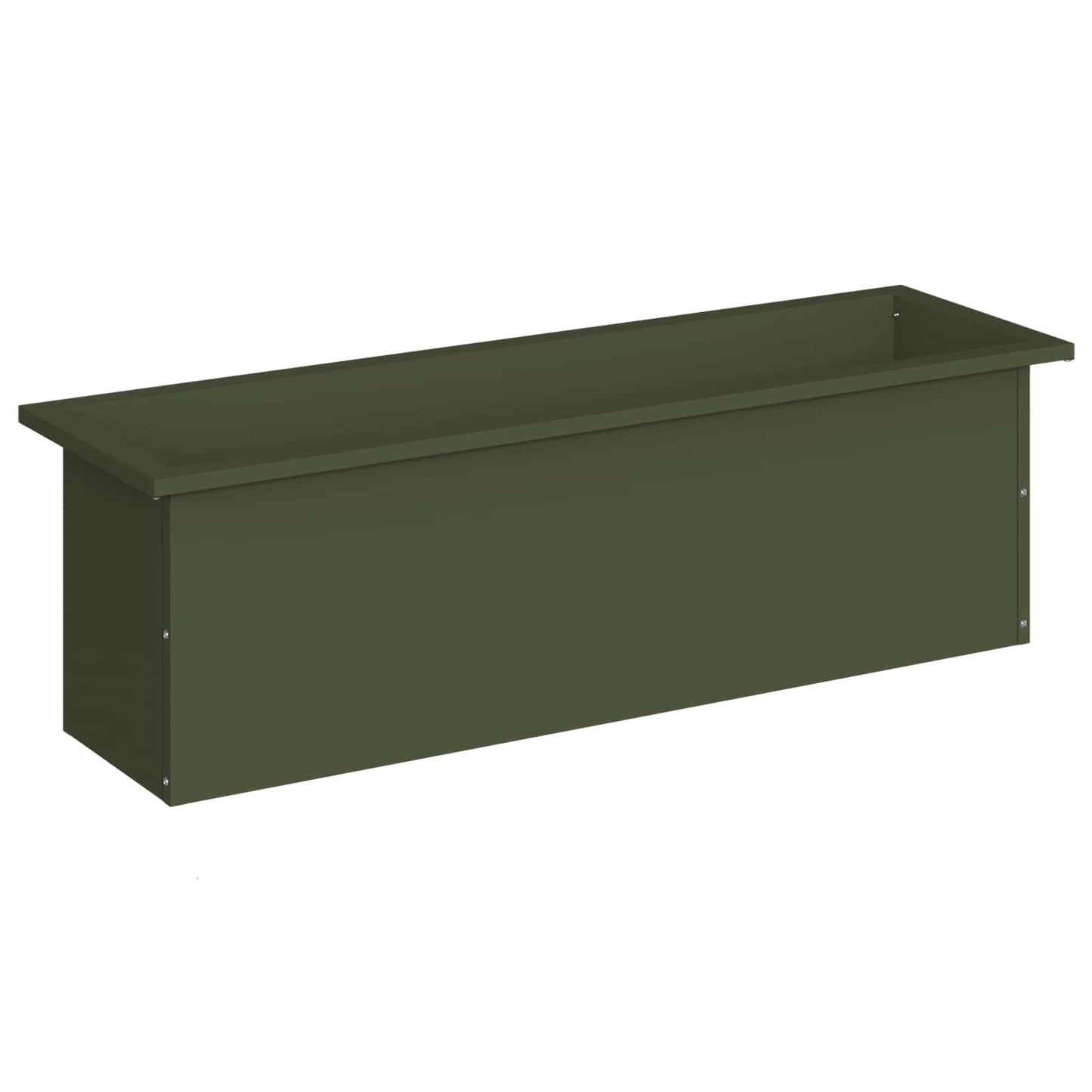vidaXL Garden Planter with LED Olive Green 30 x 100 x 30 cm Steel
