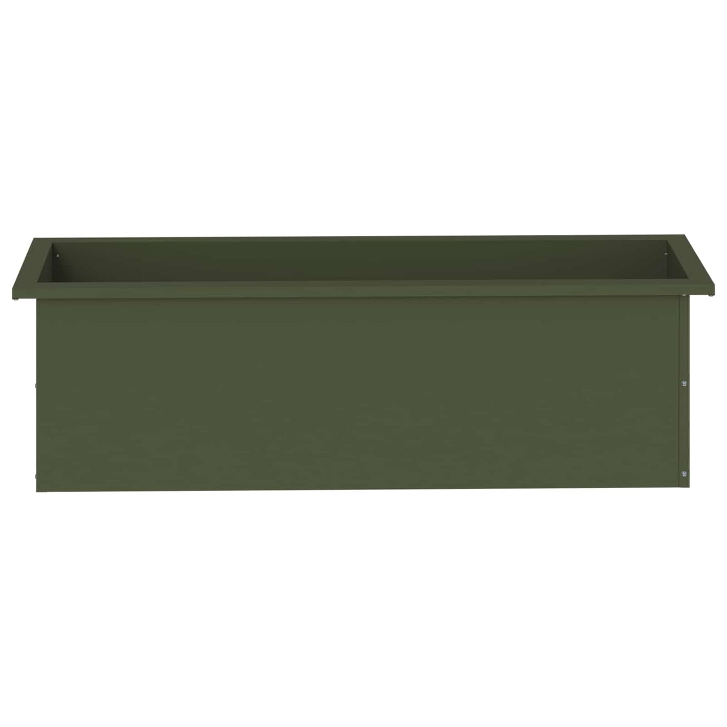 vidaXL Garden Planter with LED Olive Green 30 x 100 x 30 cm Steel