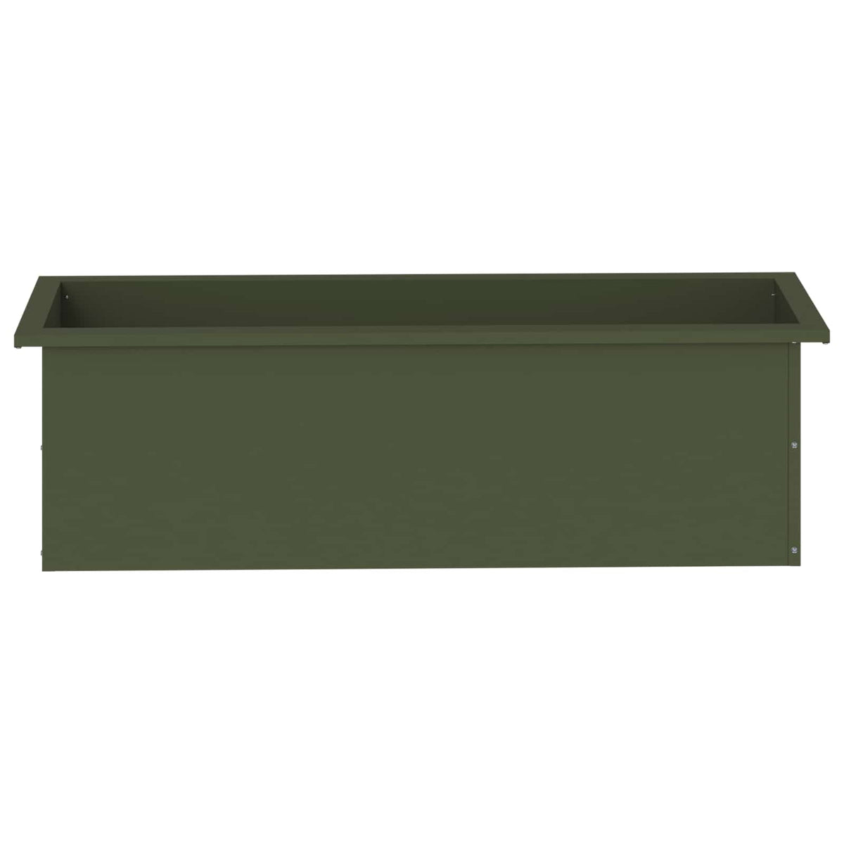 vidaXL Garden Planter with LED Olive Green 30 x 100 x 30 cm Steel