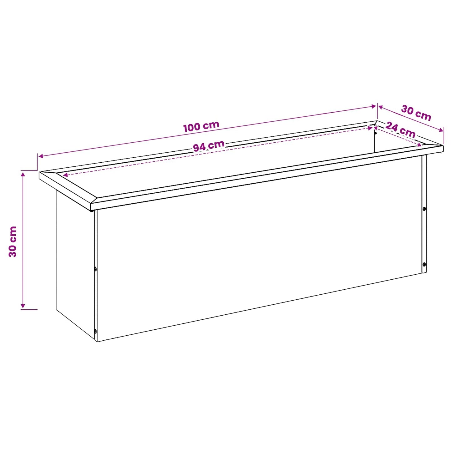 vidaXL Garden Planter with LED Olive Green 30 x 100 x 30 cm Steel