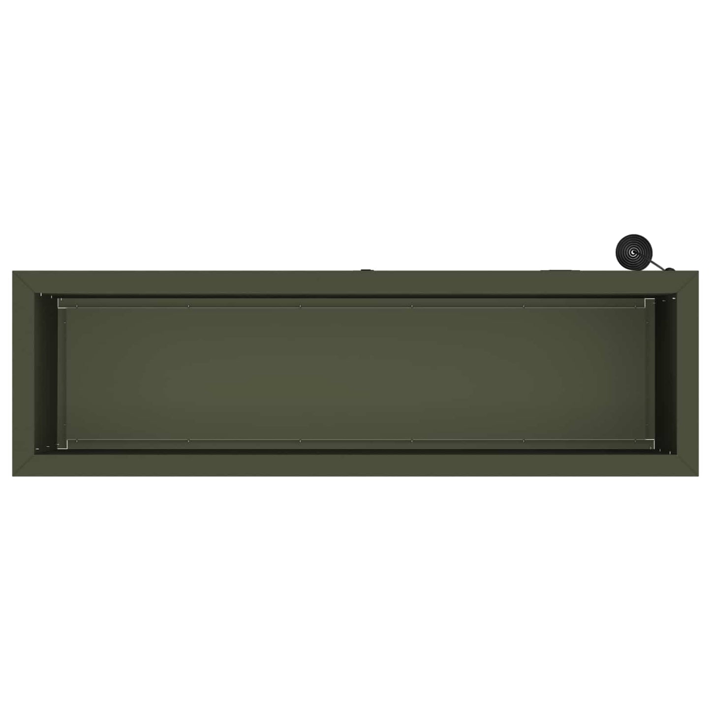 vidaXL Garden Planter with LED Olive Green 30 x 100 x 30 cm Steel