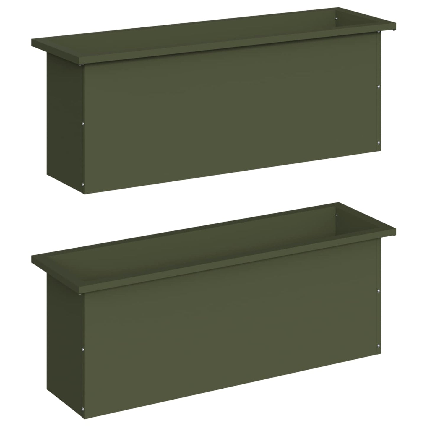 vidaXL Garden Planter with LED 2 pcs Olive Green 30 x 100 x 30 cm