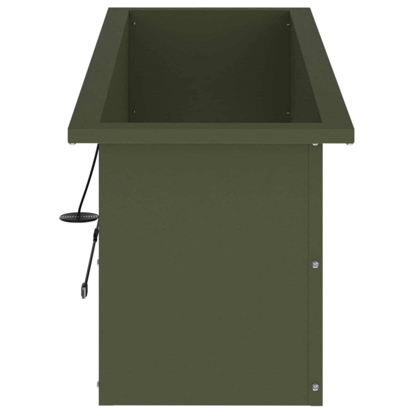 vidaXL Garden Planter with LED 2 pcs Olive Green 30 x 100 x 30 cm